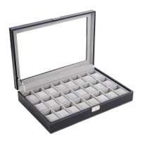 24 slot custom print luxury modern watch box with lid