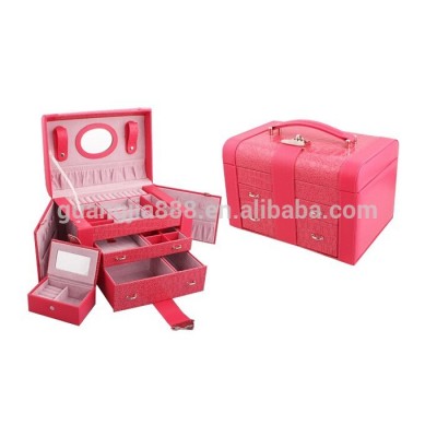 Fashion design leather jewelry box,christmas gift,jewelry gift case with mirror